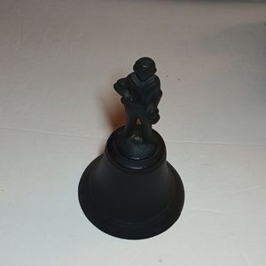 Vintage Cast Iron Black Hand Held School Bell